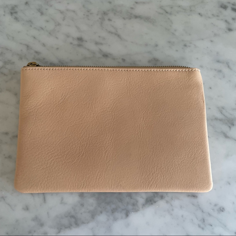 NWT Madewell Leather The Pouch Clutch, Light Brown